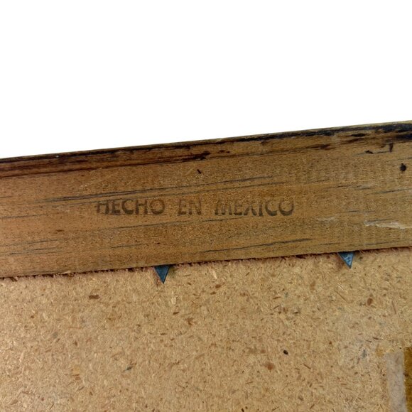 Navajo Sand Painting With Geometric Design In Wooden Frame - Picture 8 of 11